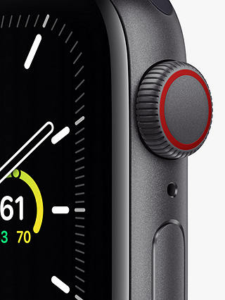 Apple Watch SE GPS + Cellular, 40mm Space Grey Aluminium Case with Charcoal Sport Loop