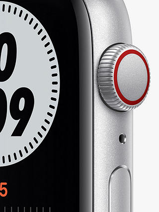 Apple Watch Nike SE GPS + Cellular, 44mm Silver Aluminium Case with Pure Platinum/Black Nike Sport Band - Regular