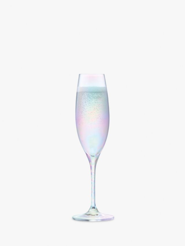 Festive Iridescent Champagne Flutes, Set of 6