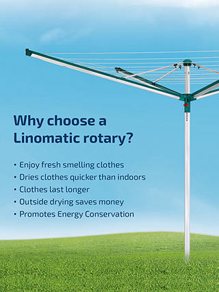 Leifheit Linomatic Deluxe 600 Outdoor Rotary Clothes Airer Washing Line with Cover