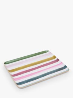 Joules Large Striped Willow Wood Tray, 36.5cm, Multi