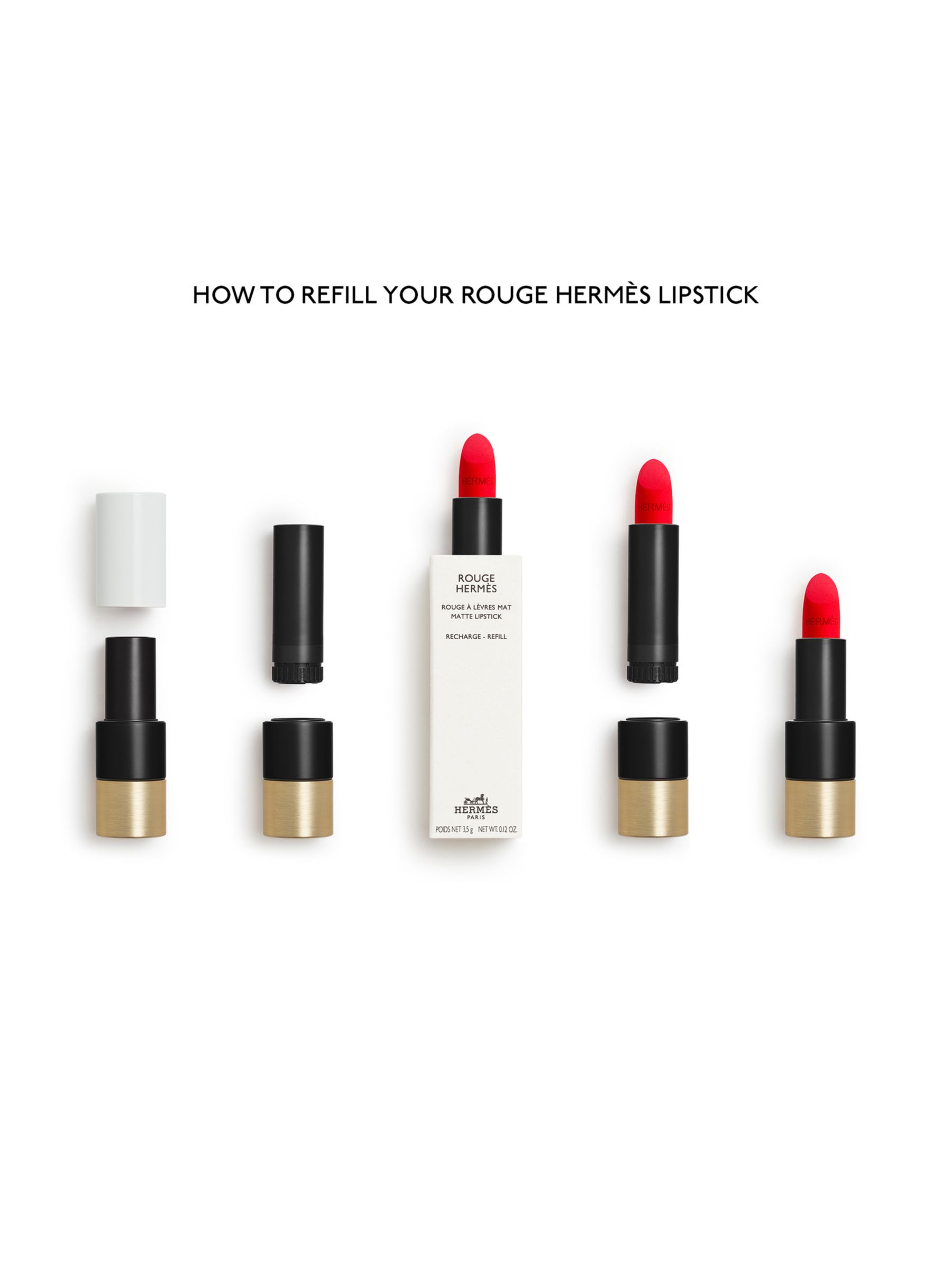 Hermès Rouge Hermès Matte Lipstick, Refill, 33 Orange Boîte 4