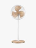 John Lewis & Partners Pedestal Fan, 16 inch, Oak/White