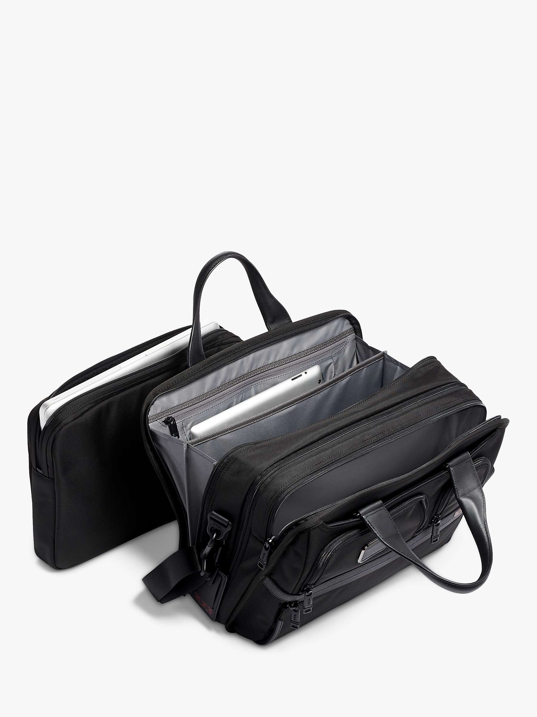 Buy TUMI Alpha 3 Expandable Organizer Laptop Briefcase, Black Online at johnlewis.com