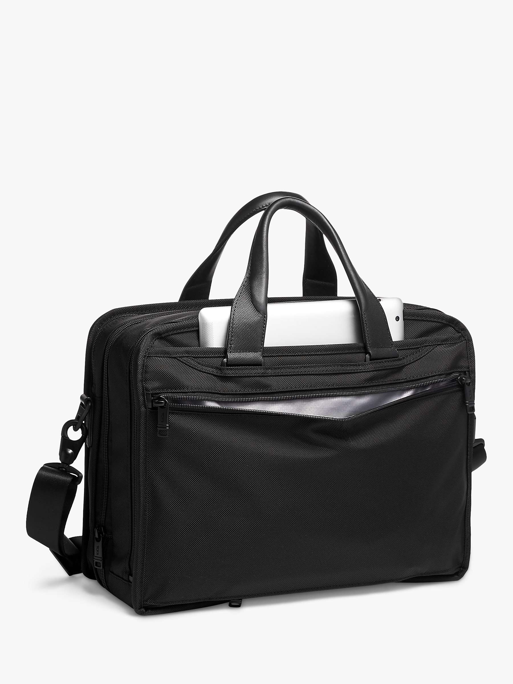 Buy TUMI Alpha 3 Expandable Organizer Laptop Briefcase, Black Online at johnlewis.com