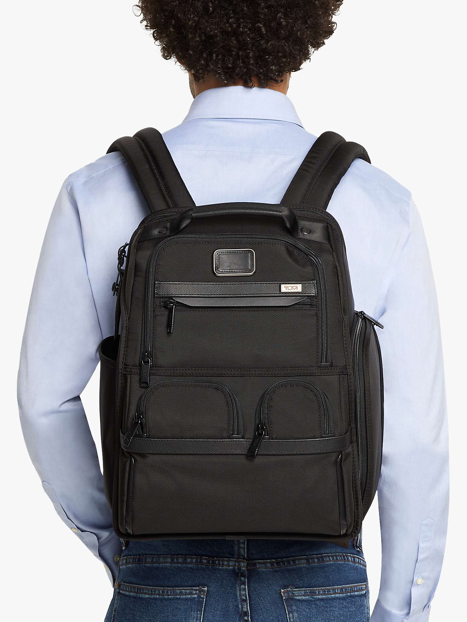 TUMI Alpha 3 Compact Laptop Brief Pack Backpack, Black at John Lewis ...