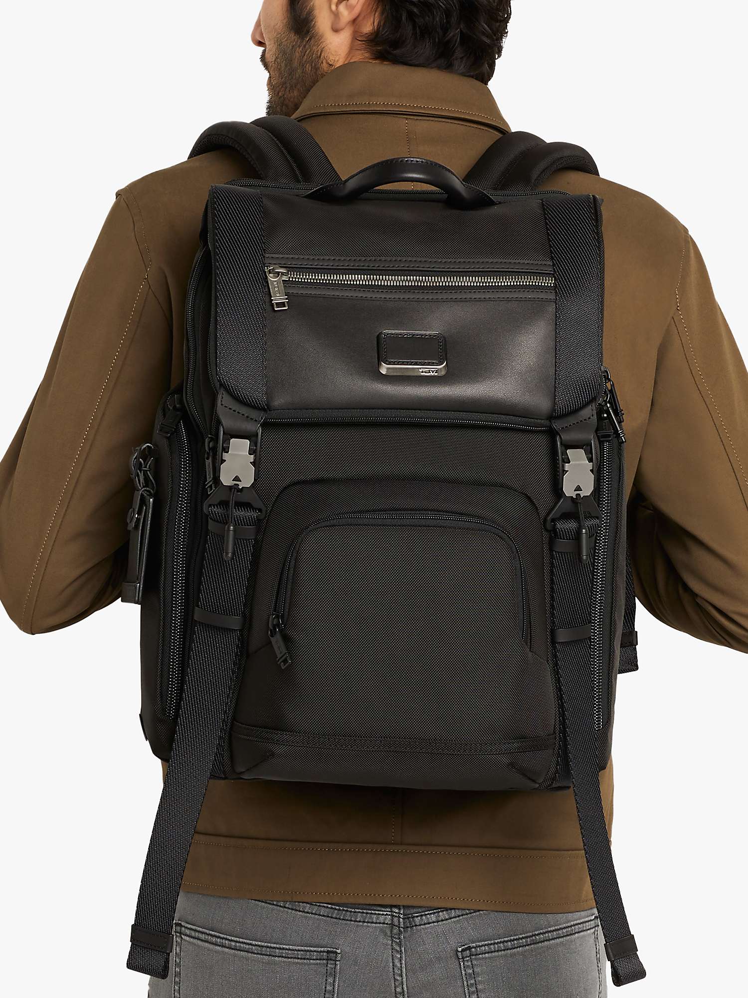 TUMI Alpha Bravo Lark Backpack, Black at John Lewis & Partners