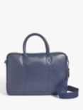 John Lewis Turin Leather Briefcase, Navy