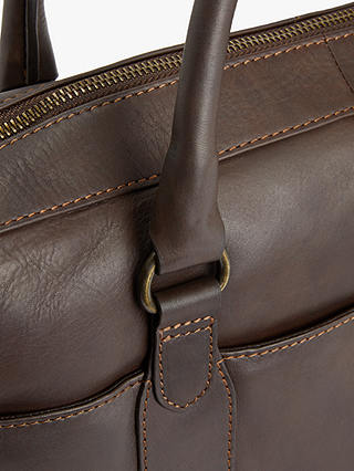 John Lewis Edinburgh Leather Briefcase, Brown