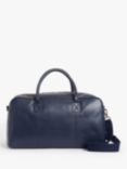 John Lewis Turin Leather Holdall, Navy