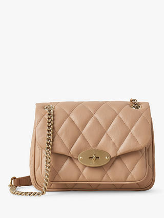 Mulberry Mini Darley Quilted Shiny Calf Leather Shoulder Bag, Light Salmon