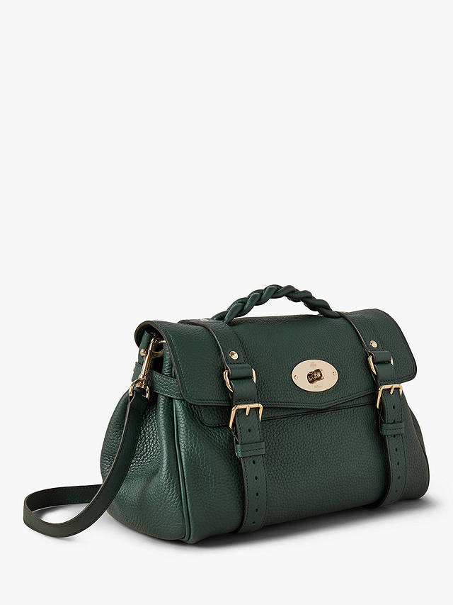 Mulberry Alexa Heavy Grain Leather Shoulder Bag, Mulberry Green