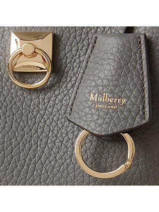 Mulberry Mini Iris Heavy Grain Leather Shoulder Bag, Charcoal