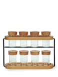 John Lewis & Partners Beech Wood Freestanding Empty Spice Rack, 8 Jar, Natural