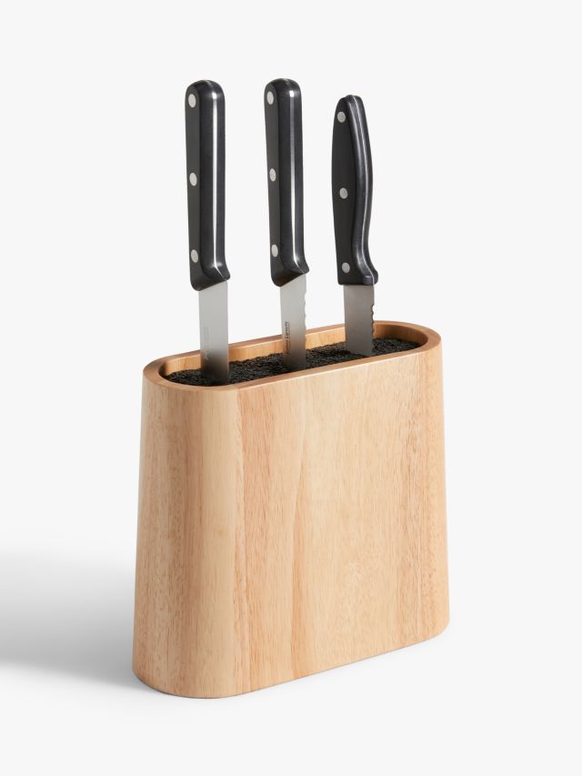 Empty Wooden Knife Blocks Without Knives