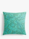 Morris & Co. Bachelor's Button Cushion, Olive / Turquoise