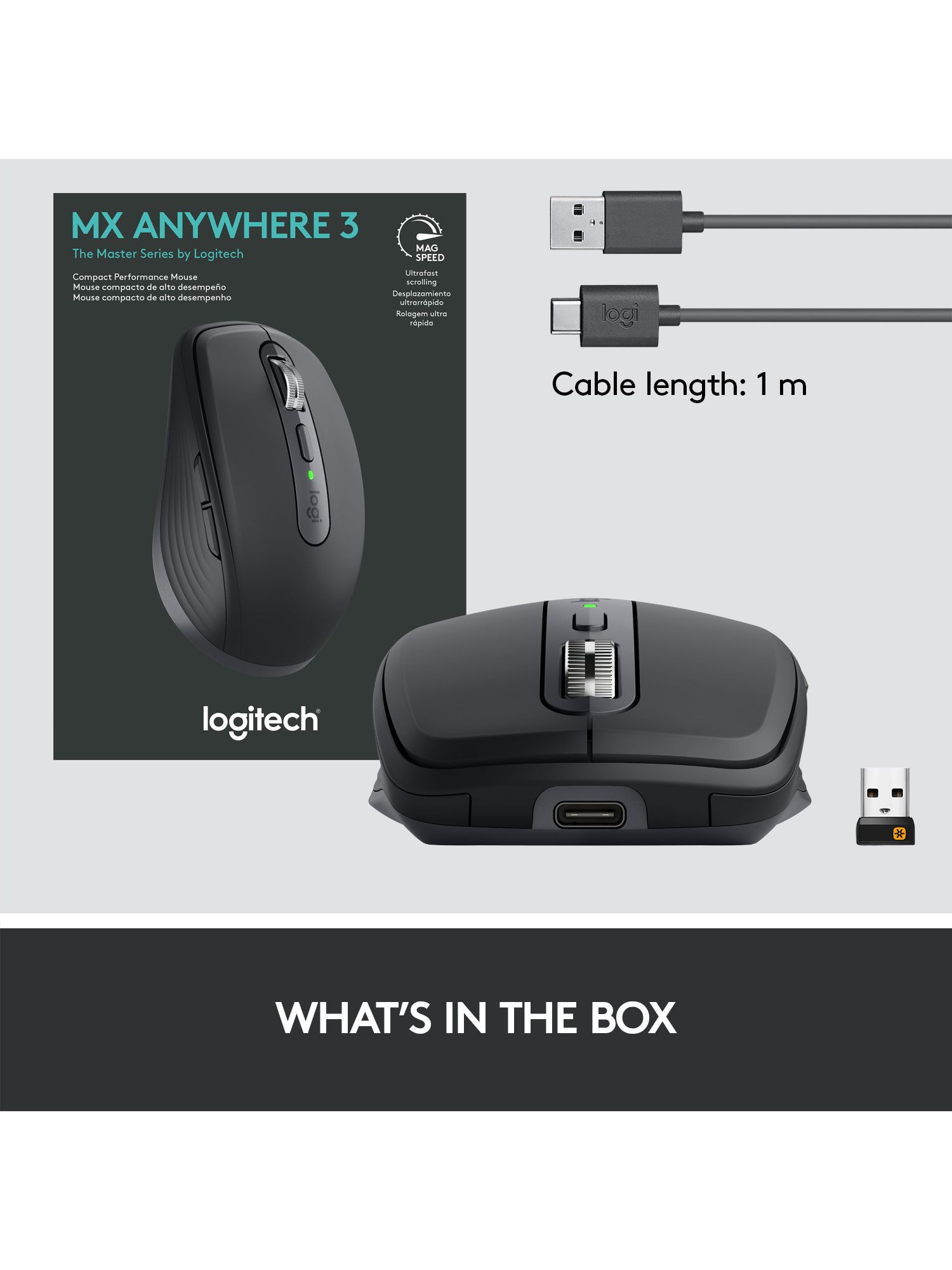 fornærme Topmøde Mere Logitech MX Anywhere 3 Bluetooth Mouse, Black