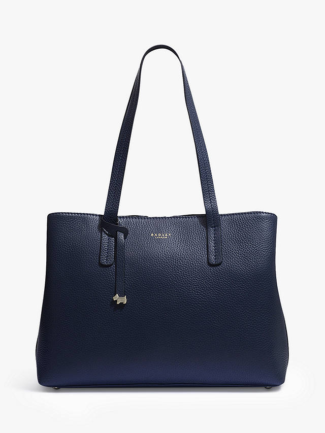 Radley Dukes Place Leather Large Open Top Work Bag, Ink at John Lewis ...