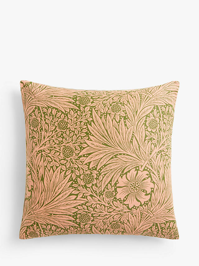 Morris & Co. Marigold Cushion, Olive / Pink