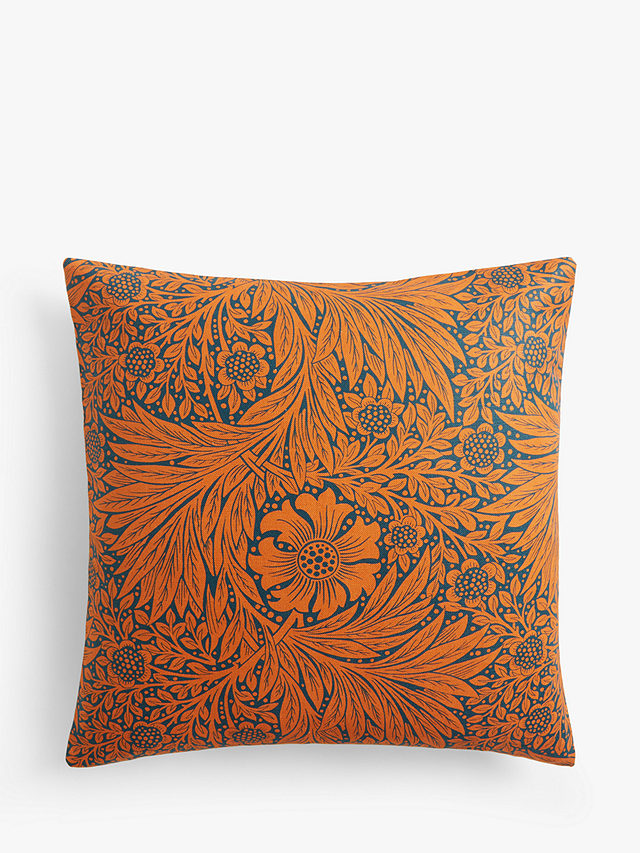 Morris & Co. Marigold Cushion, Navy / Burnt Orange