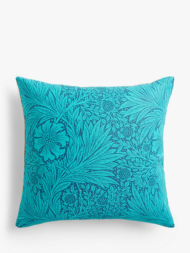 Morris & Co. Marigold Cushion, Navy / Turquoise