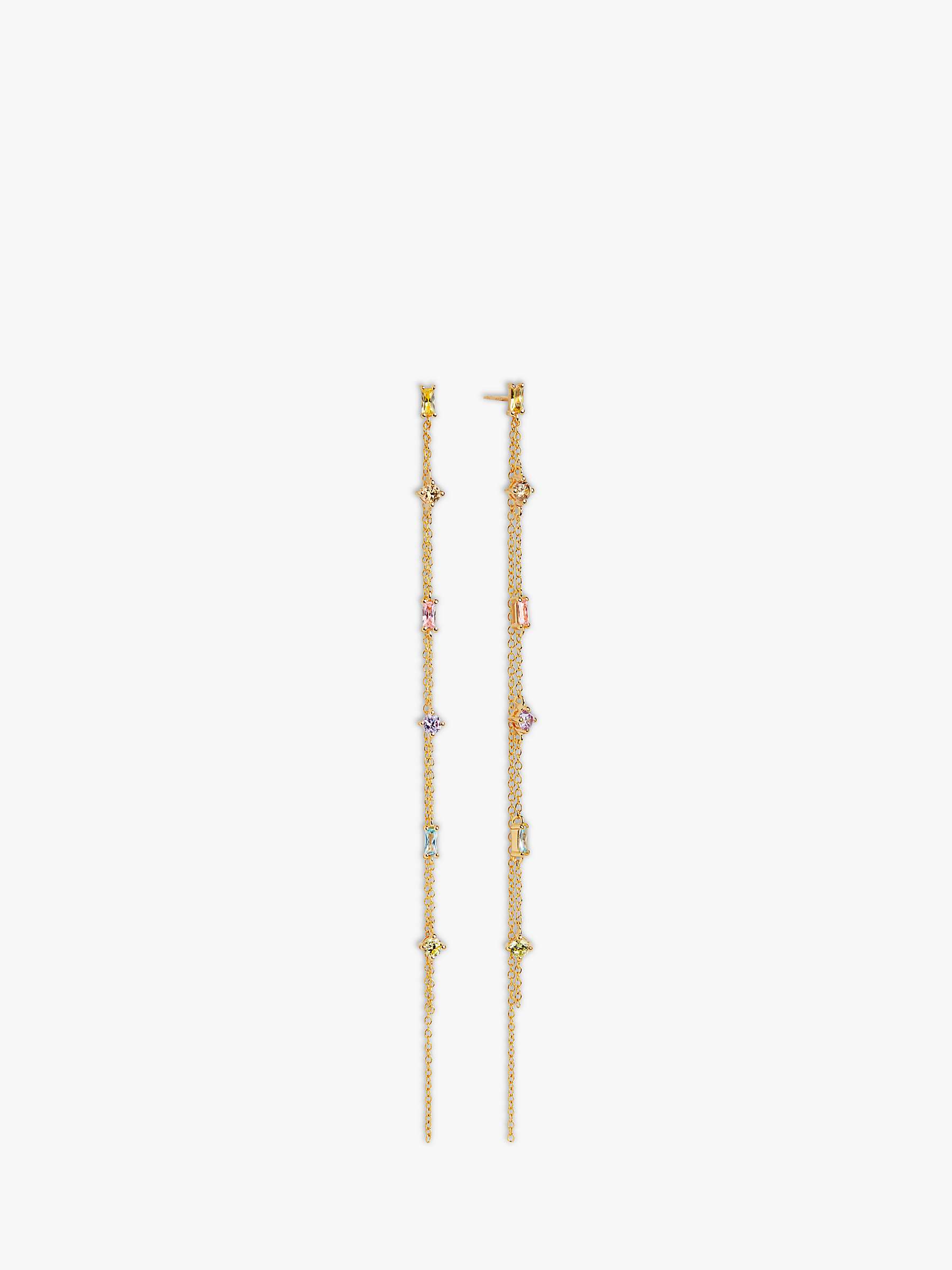 Buy Sif Jakobs Jewellery Princess Swarovski Crystal Double Chain Drop Earrings, Gold/Multi Online at johnlewis.com