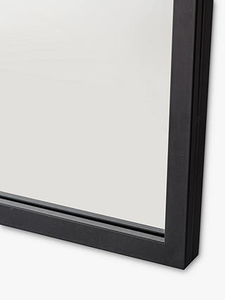 Rectangular Metal Frame Glass Pane Indoor/Outdoor Wall Mirror, Black, 100 x 70cm