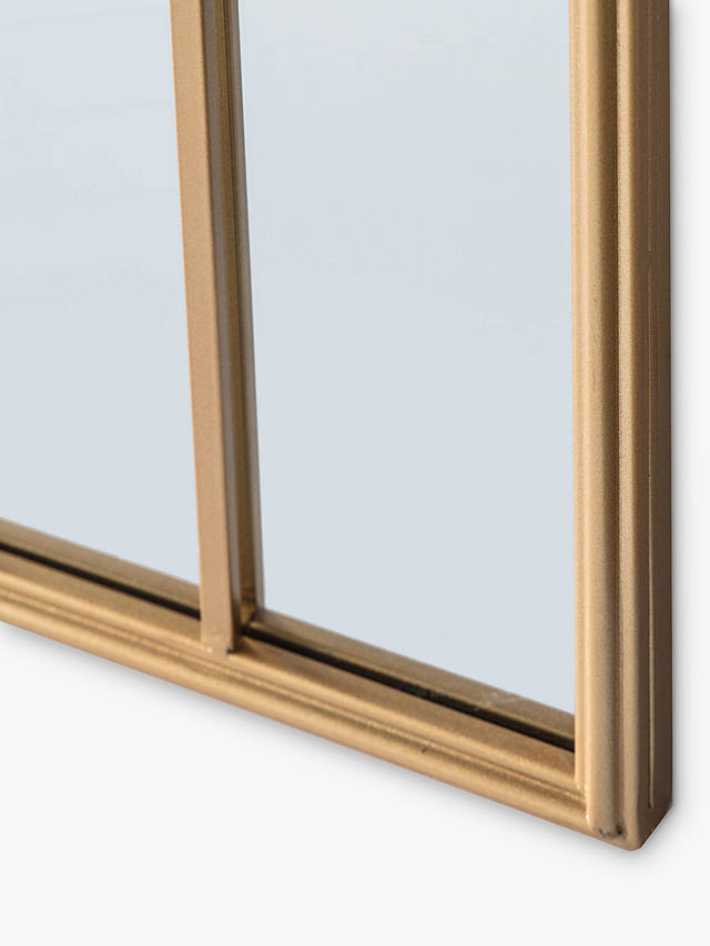 Arch Window Metal Frame Indoor/Outdoor Wall Mirror, 115 x 50cm, Gold