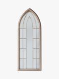 Church Arch Window Metal Frame Indoor/Outdoor Wall Mirror, 152.5 x 59.5cm, Taupe