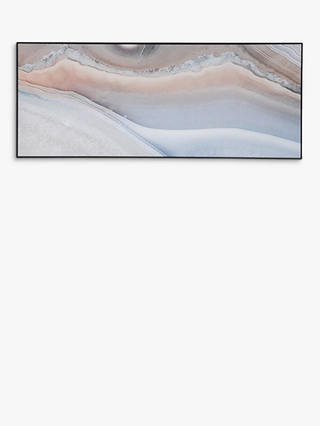 Libra Abstract Agate Framed Glass Print, 50 x 125cm, Pink