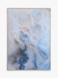 Libra Abstract Marble Framed Glass Print, 100 x 70cm, Blue