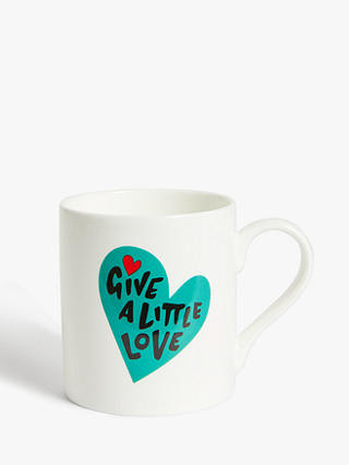 Give a Little Love Mug, 300ml, White/Teal