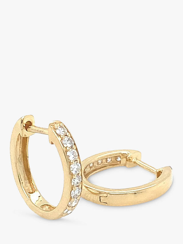 E.W Adams 18ct Yellow Gold Diamond Hoop Earrings