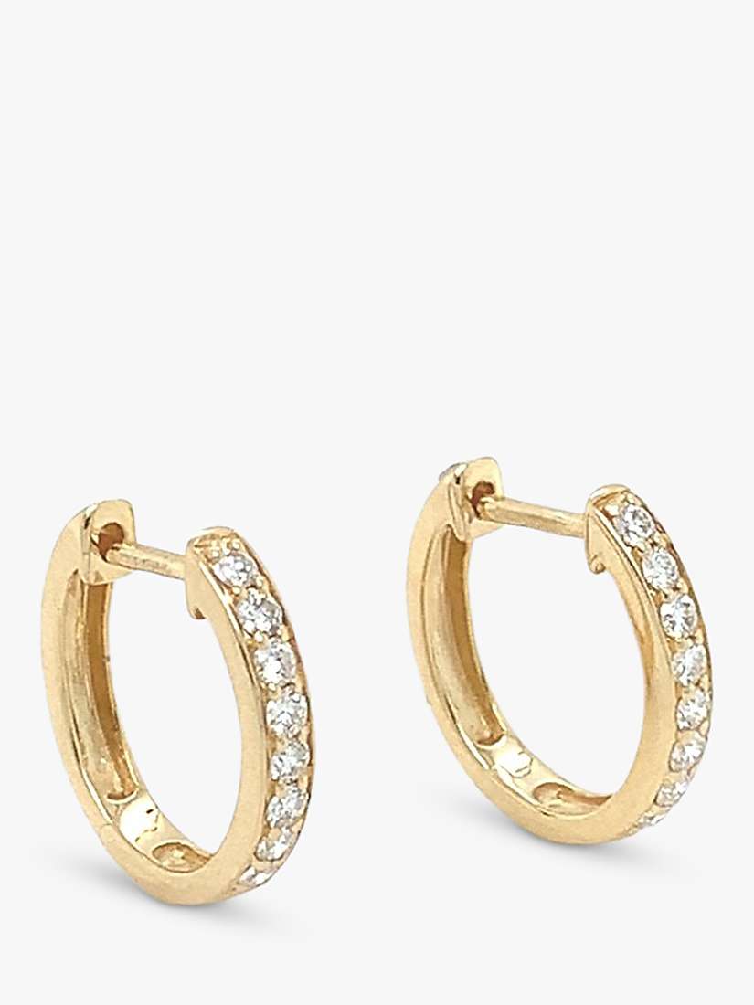 Buy E.W Adams 18ct Yellow Gold Diamond Hoop Earrings Online at johnlewis.com