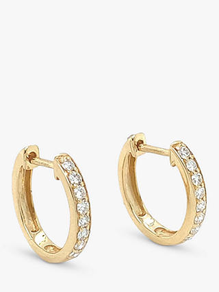 E.W Adams 18ct Yellow Gold Diamond Hoop Earrings