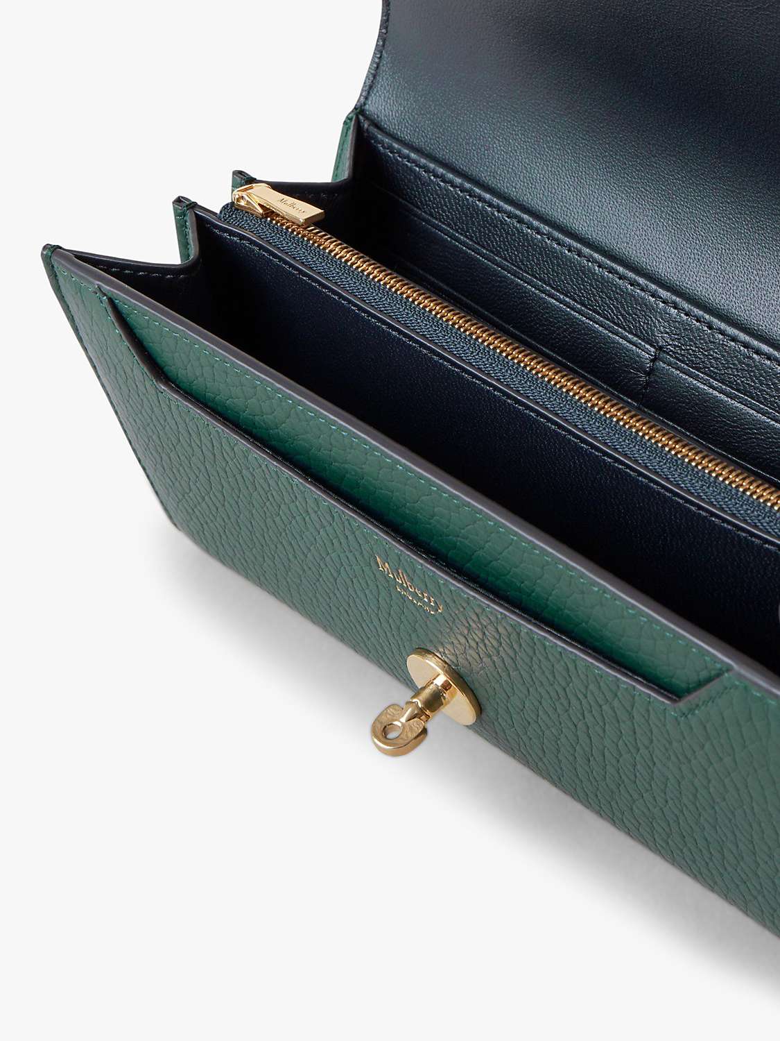 Mulberry Darley Heavy Grain Leather Wallet, Mulberry Green at John ...