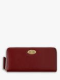 Mulberry Plaque High Shine Leather 8 Card Zip Around Wallet, Crimson