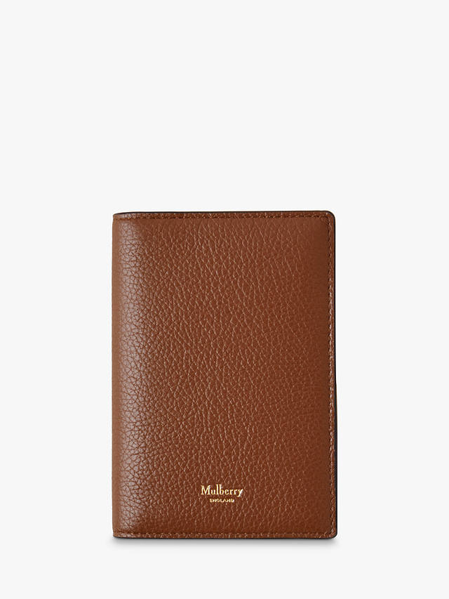 Mulberry Small Classic Grain Leather Passport Cover, Oak