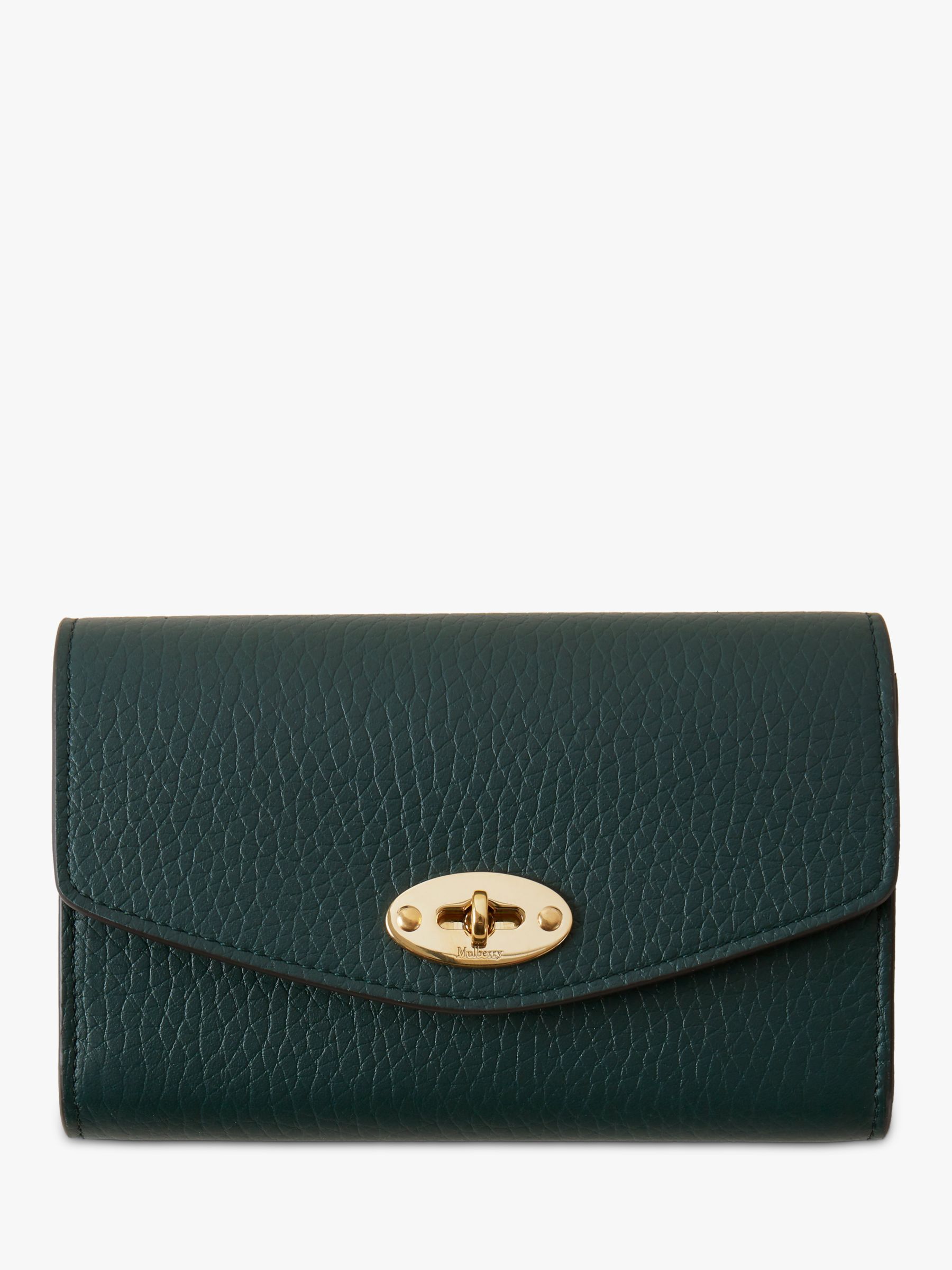 Mulberry Darley Medium Heavy Grain Leather Wallet, Mulberry Green at ...