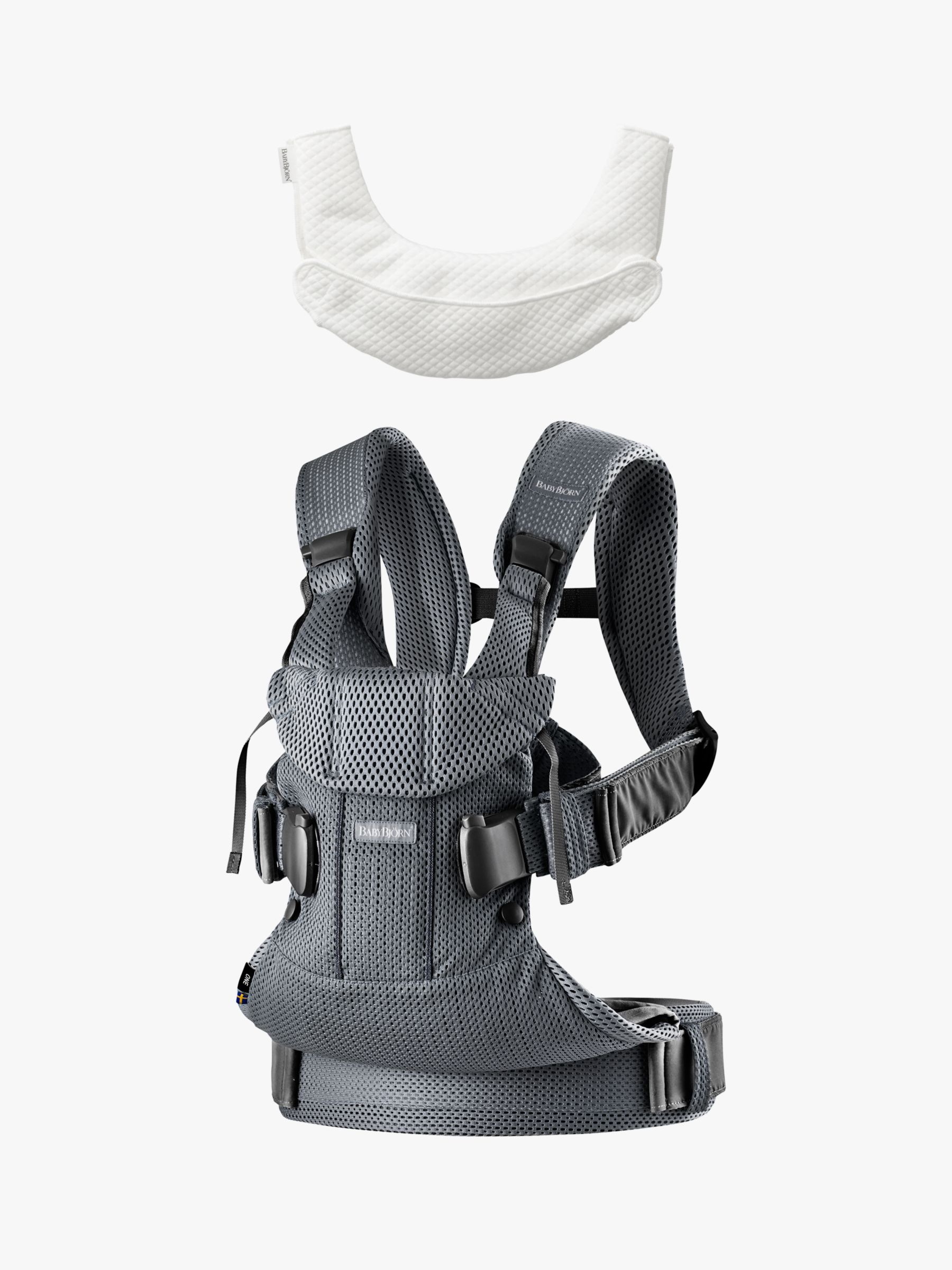 BabyBjörn Anthracite One Air Baby Carrier 2018 and Teething Bib bundle