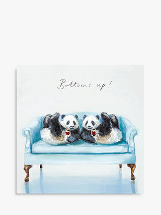 Woodmansterne Pandas on a Sofa Blank Greeting Card