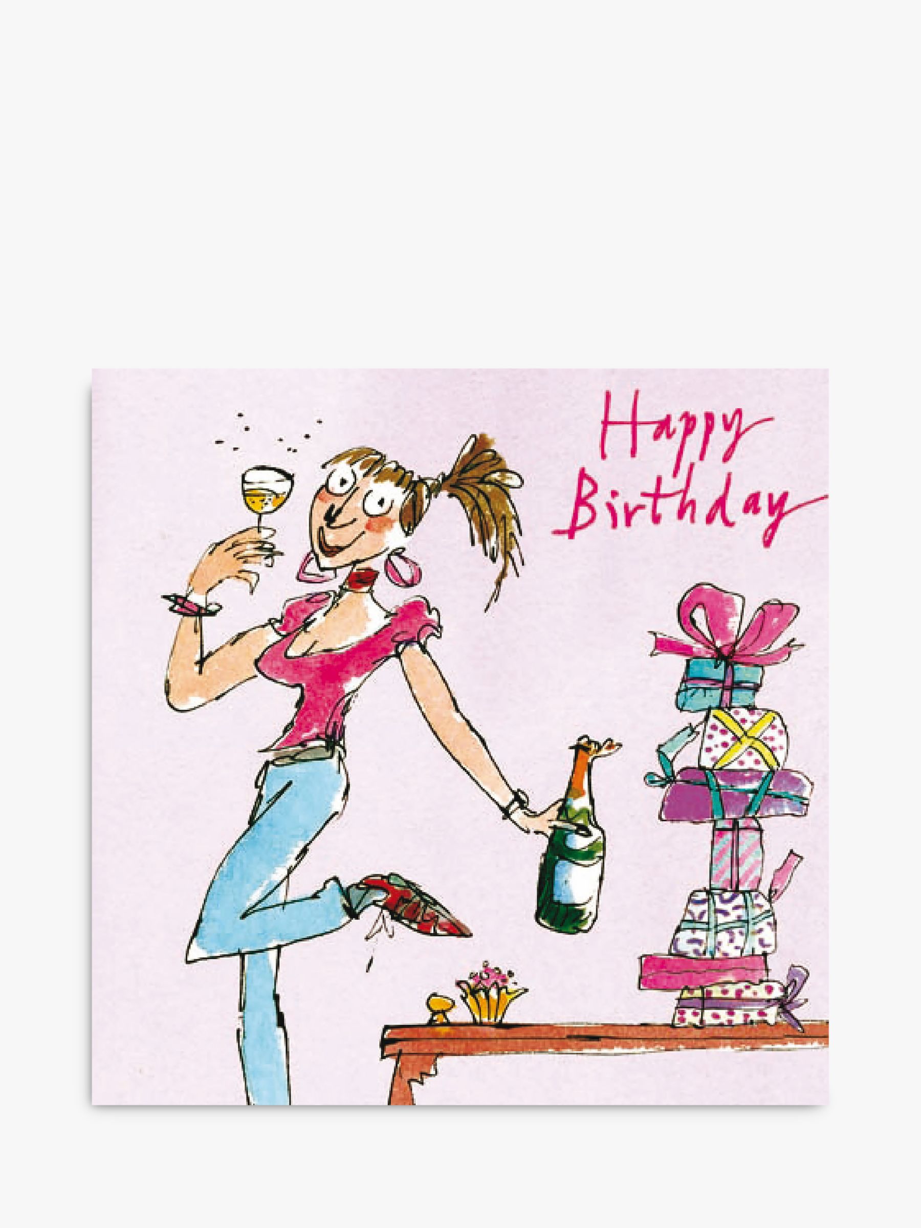 Woodmansterne Drinking Birthday Card at John Lewis & Partners
