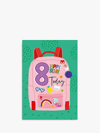 Laura Darrington Design Backpack 8th Birthday Card