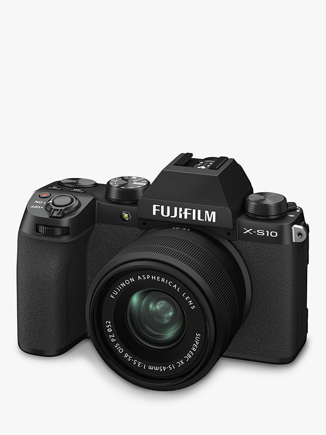 Fujifilm X-S10 Compact System Camera with XC 15-45mm Lens, 4K Ultra HD, 26.1MP, Wi-Fi, Bluetooth, OLED EVF, 3” Vari-angle LCD Touch Screen, Black