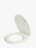 John Lewis Antibacterial Thermoset Slim Soft Close Toilet Seat, White