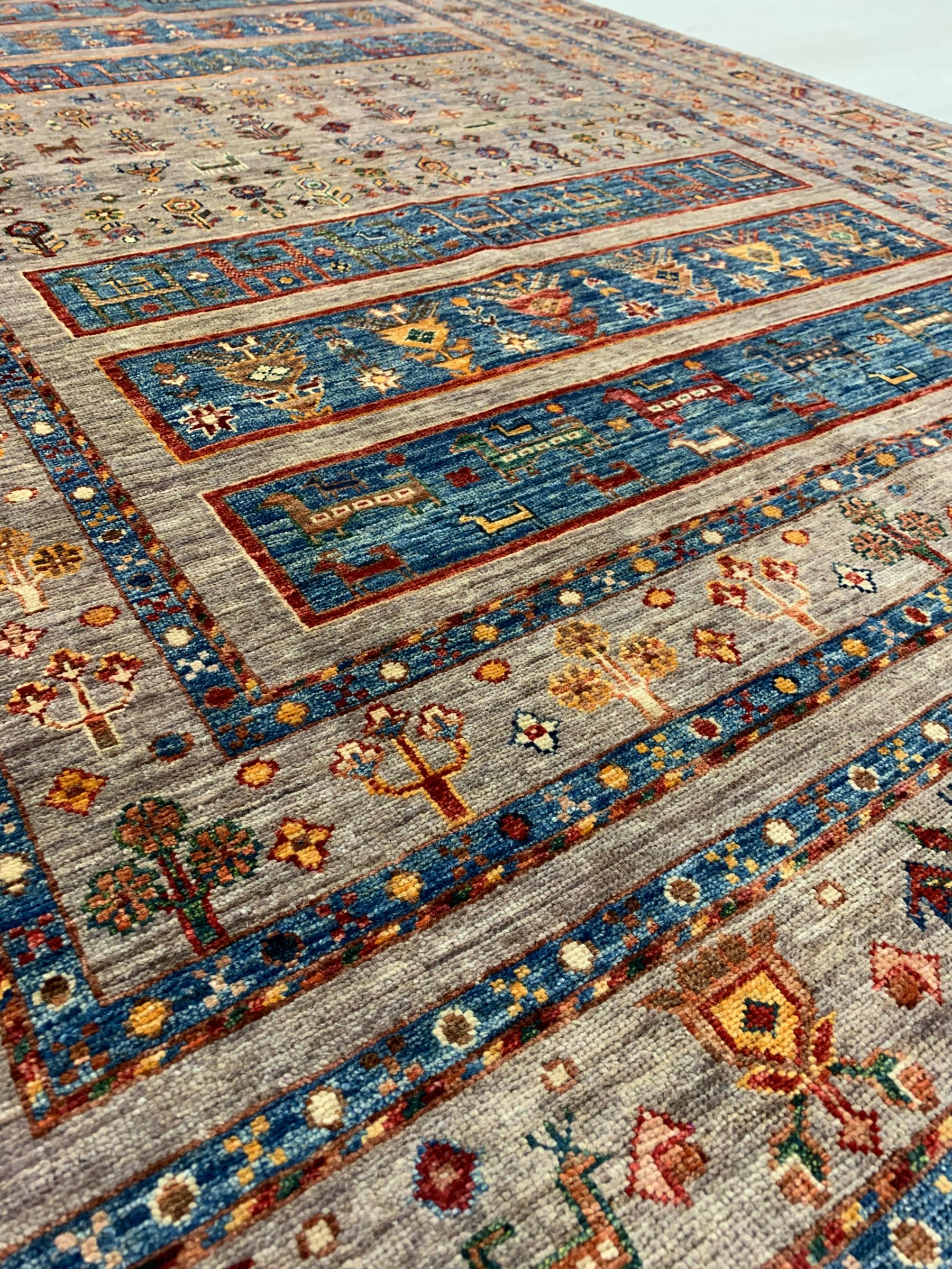 Gooch Oriental Khurjeen Rug, Light Blue, L237 x W166 cm at John Lewis