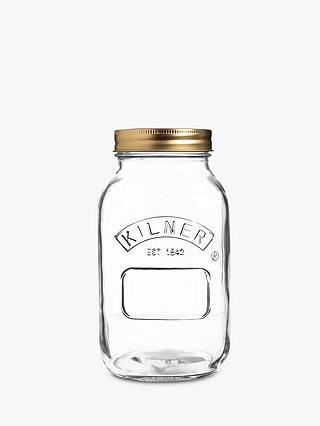 Kilner Screw Top Jam & Preserves Glass Jar, 1L, Clear