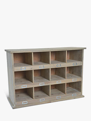 Garden Trading Chedworth 12 Cubby Shoe Locker, Natural / Grey