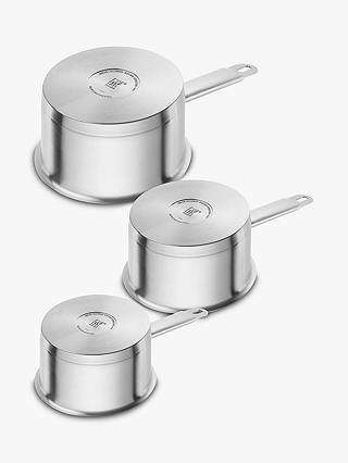 ZWILLING Pro Stainless Steel Saucepan & Glass Lid Set, 3 Piece