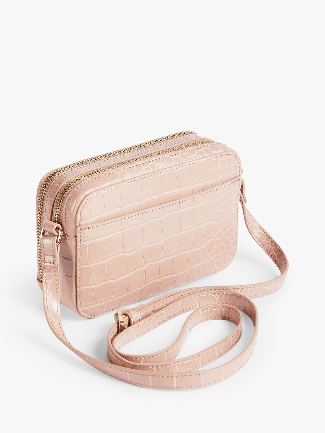 Ted Baker Stina Leather Cross Body Bag, Mid Pink at John Lewis & Partners